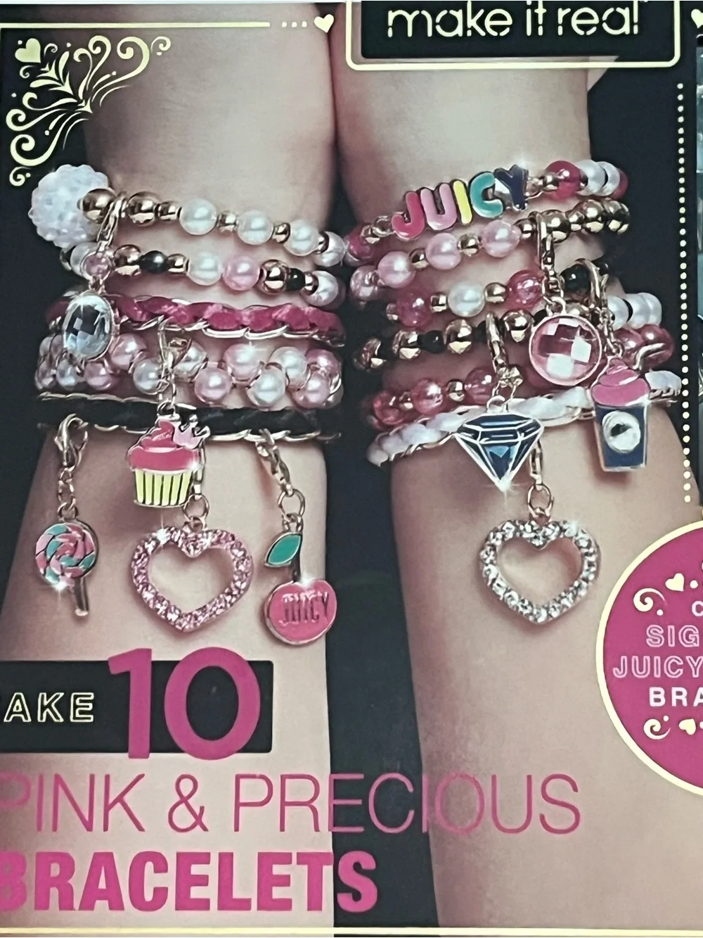 Juicy Couture Pink, White & Gold Charm Bracelet Kit